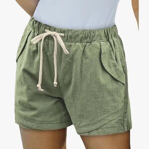 Women’s Army Green Drawstring Shorts – 3” Inseam, 10” Rise 2XL